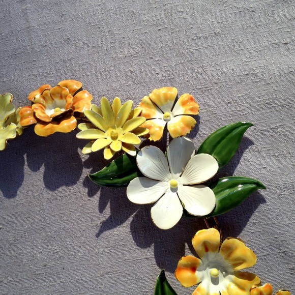 Vintage Sandor Enamel Flower Necklace - Picture 3 of 8